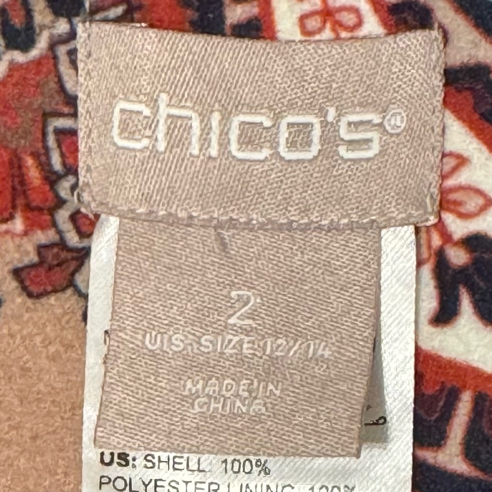 Chico’s Drama Coat Patched Print Outerwear Multicolored Size 2 ( 12/14US) - Picture 14 of 14